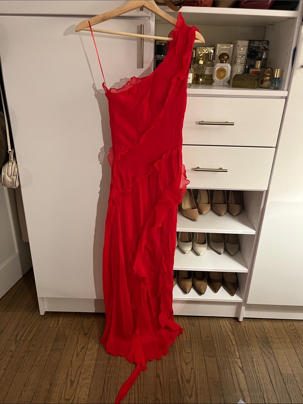 Mango Red One-Shoulder Ruffle Gown - Picture 5 of 5